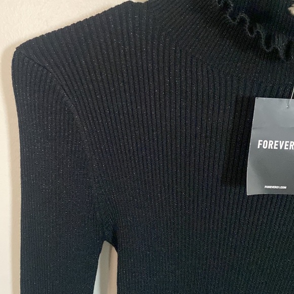 Forever 21 Party Collection Black Sparkle Sweater Top - Picture 2 of 2